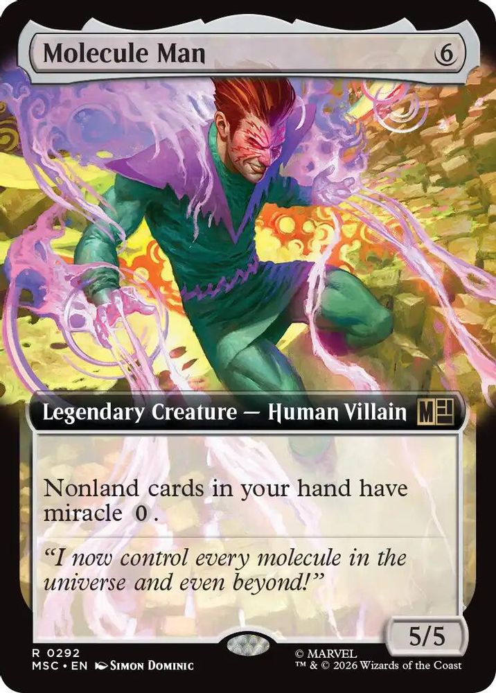 Molecule Man (Extended Art) #292 - RARE MSC -  Commander: Marvel Super Heroes
