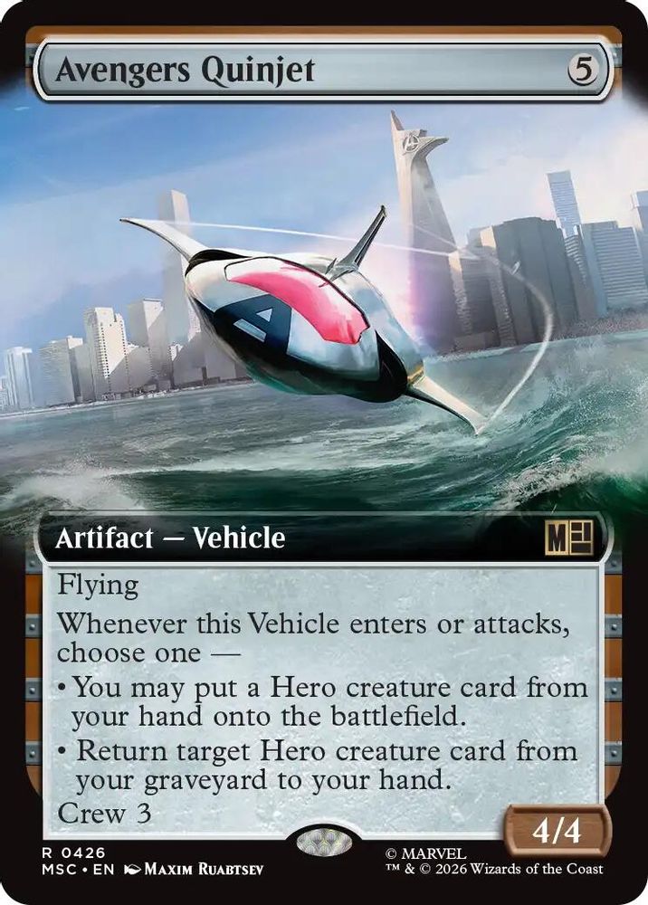 Avengers Quinjet (Extended Art) #426 - RARE MSC -  Commander: Marvel Super Heroes
