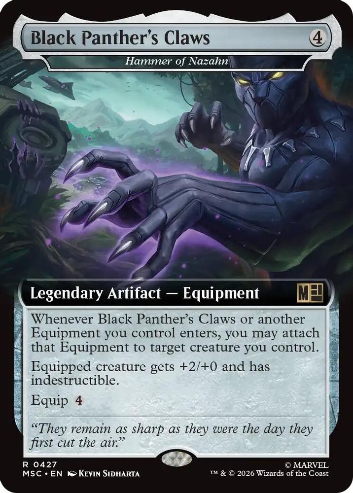 Black Panther's Claws - Hammer of Nazahn (Extended Art) #427 - RARE MSC -  Commander: Marvel Super Heroes