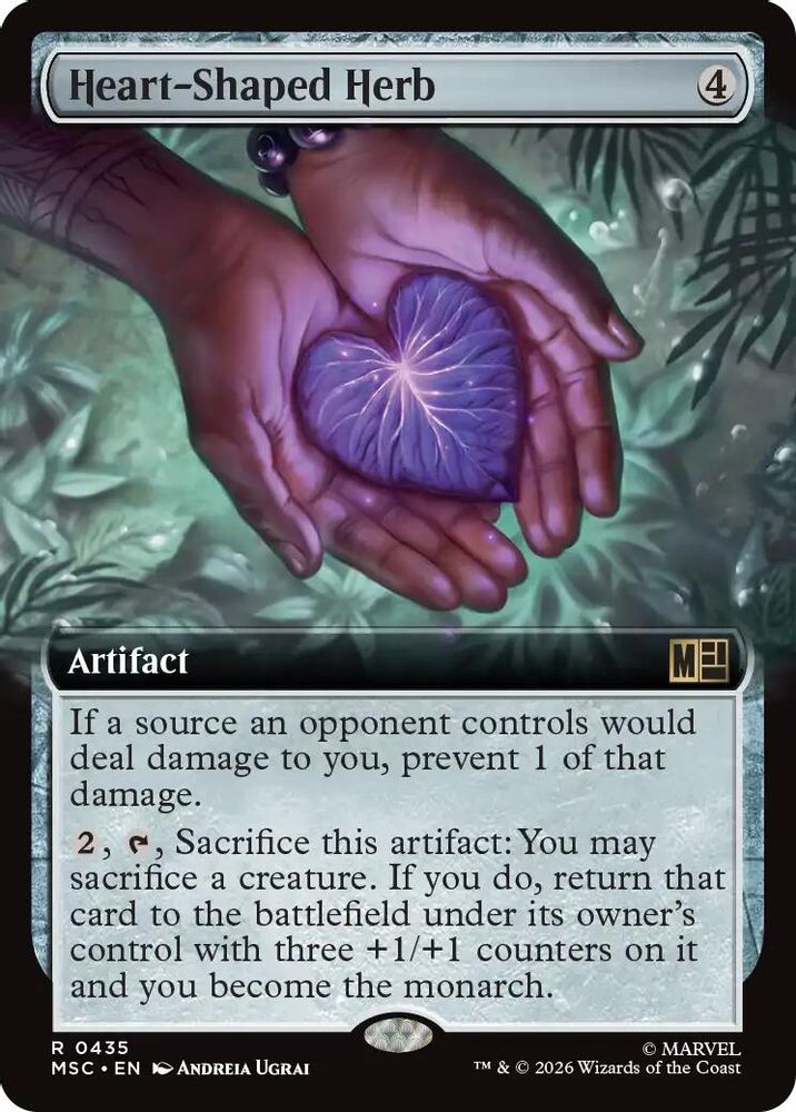 [FOIL] Heart-Shaped Herb (Extended Art) #435 - RARE MSC -  Commander: Marvel Super Heroes