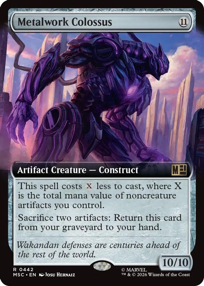 [FOIL] Metalwork Colossus (Extended Art) #442 - RARE MSC -  Commander: Marvel Super Heroes
