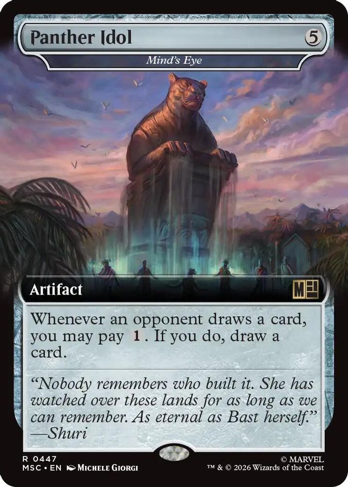 [FOIL] Panther Idol - Mind's Eye (Extended Art) #447 - RARE MSC -  Commander: Marvel Super Heroes