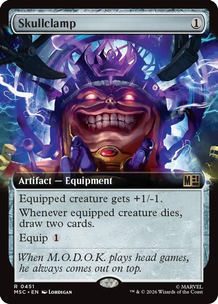 [FOIL] Skullclamp (Extended Art) #451 RARE MSC -  Commander: Marvel Super Heroes