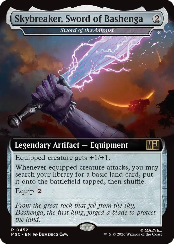 Skybreaker, Sword of Bashenga - Sword of the Animist (Extended Art) #452 - RARE MSC -  Commander: Marvel Super Heroes