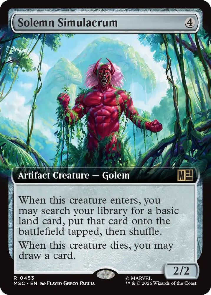 [FOIL] Solemn Simulacrum (Extended Art) #453 - RARE MSC -  Commander: Marvel Super Heroes