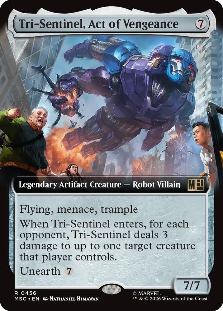 Tri-Sentinel, Act of Vengeance (Extended Art) #456 - RARE MSC -  Commander: Marvel Super Heroes