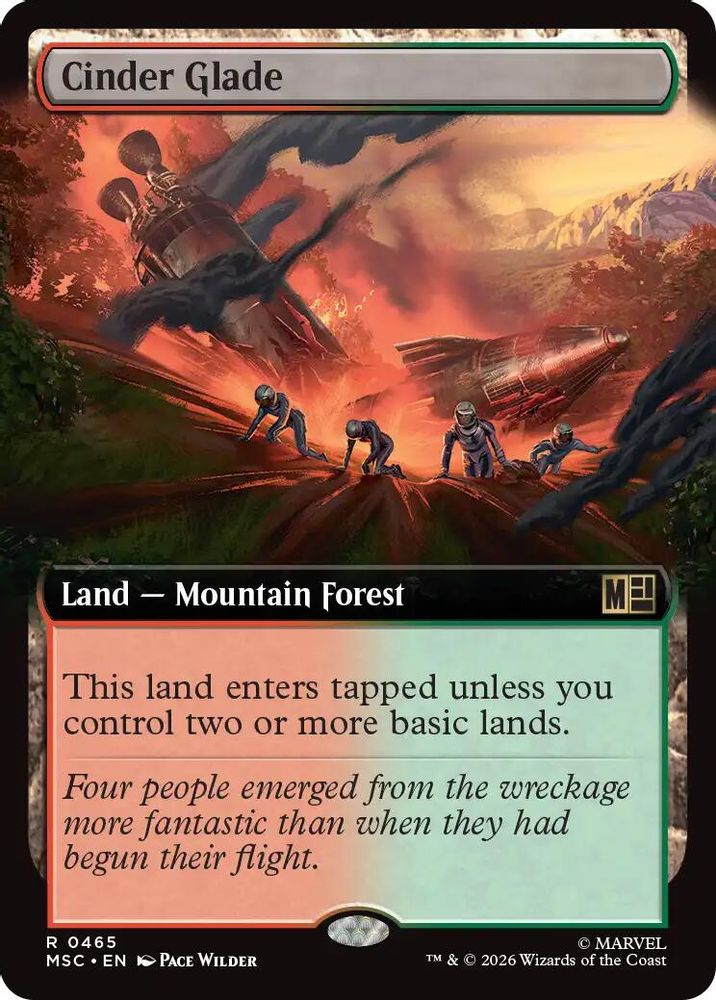 Cinder Glade (Extended Art) #465 - RARE MSC -  Commander: Marvel Super Heroes