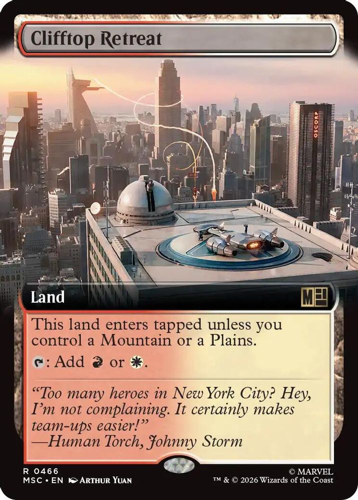 Clifftop Retreat (Extended Art) #466 - RARE MSC -  Commander: Marvel Super Heroes