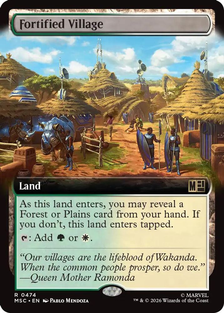 [FOIL] Fortified Village (Extended Art) #474 - RARE MSC -  Commander: Marvel Super Heroes