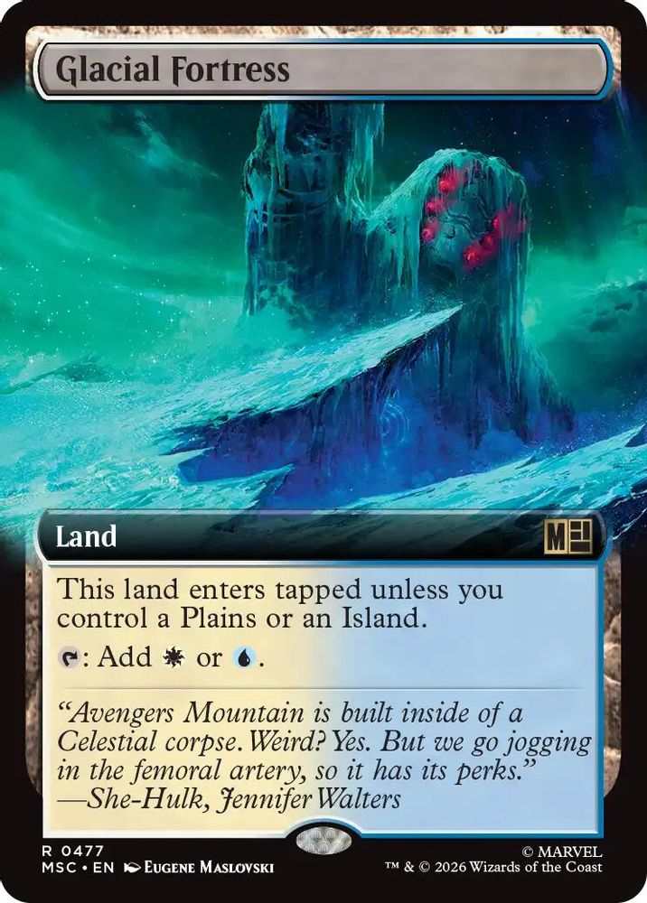 Glacial Fortress (Extended Art) #477 - RARE MSC -  Commander: Marvel Super Heroes
