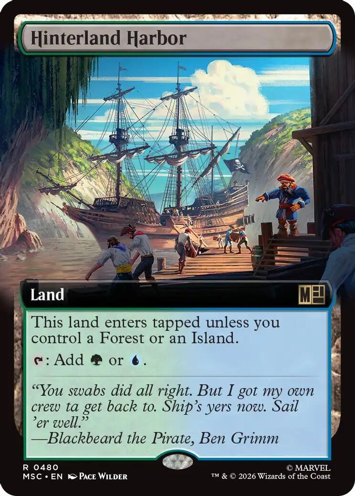 Hinterland Harbor (Extended Art) #480 - RARE MSC -  Commander: Marvel Super Heroes