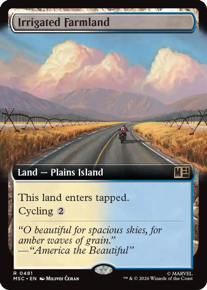 [FOIL] Irrigated Farmland (Extended Art) #481 - RARE MSC -  Commander: Marvel Super Heroes