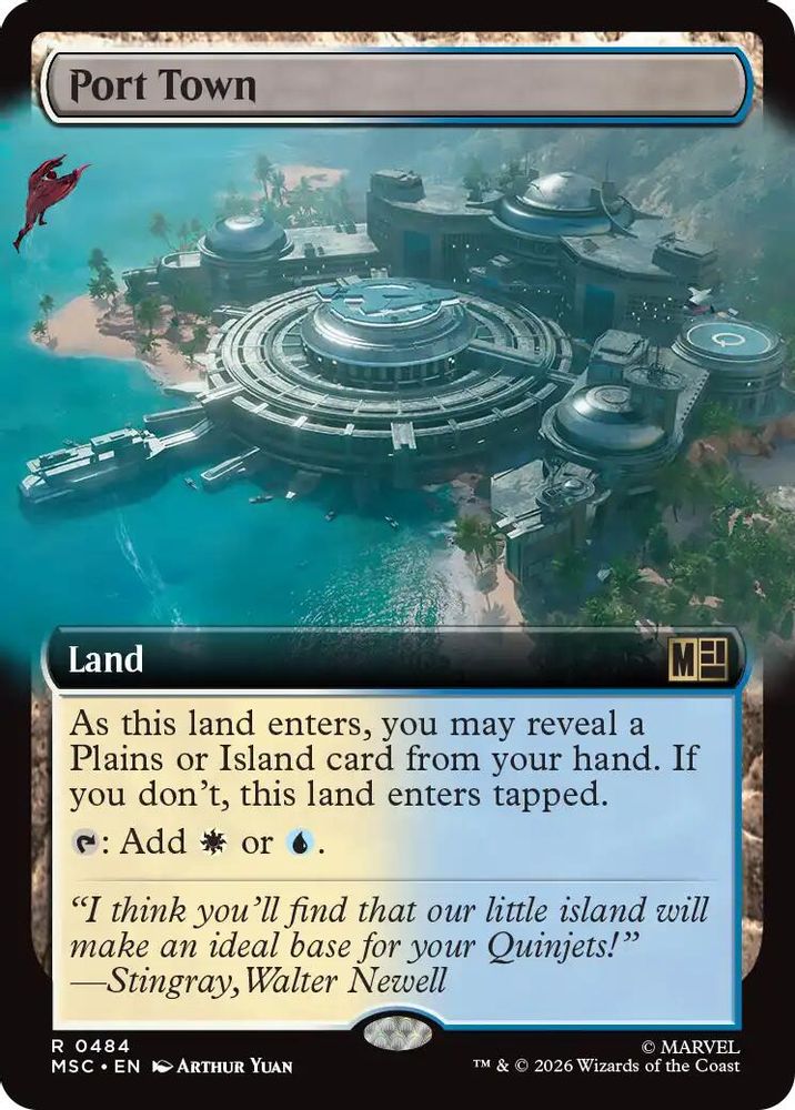 [FOIL] Port Town (Extended Art) #484 - RARE MSC -  Commander: Marvel Super Heroes