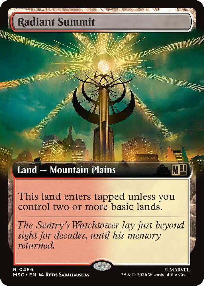 [FOIL] Radiant Summit (Extended Art) #486 - RARE MSC -  Commander: Marvel Super Heroes