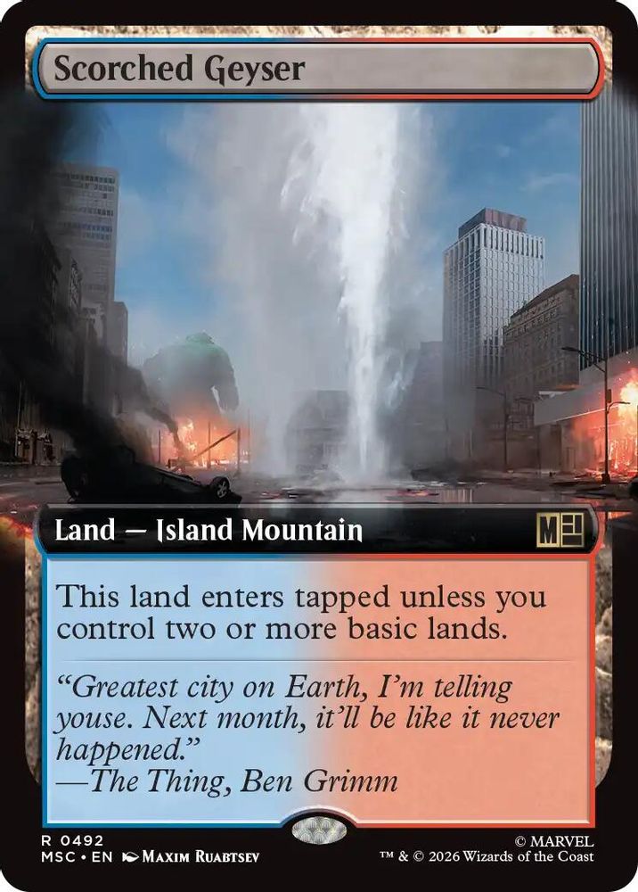[FOIL] Scorched Geyser (Extended Art) #492 - RARE MSC -  Commander: Marvel Super Heroes