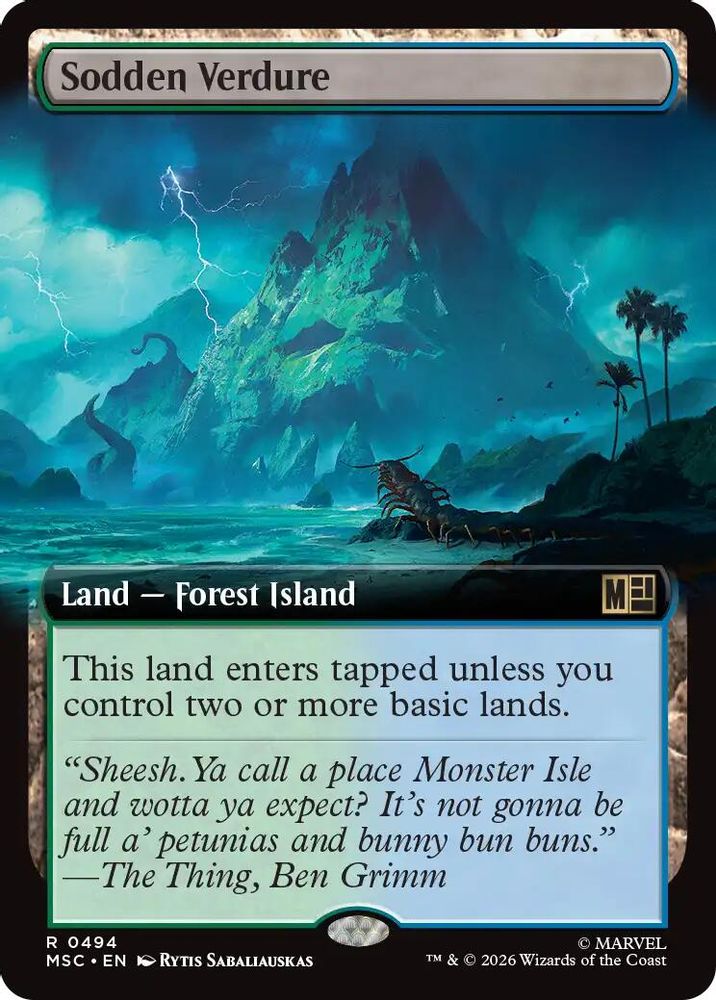 [FOIL] Sodden Verdure (Extended Art) #494 - RARE MSC -  Commander: Marvel Super Heroes