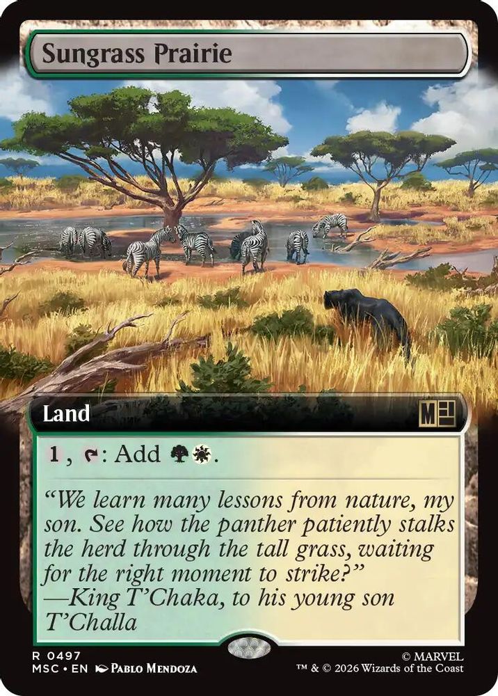 Sungrass Prairie (Extended Art) #497 - RARE MSC -  Commander: Marvel Super Heroes