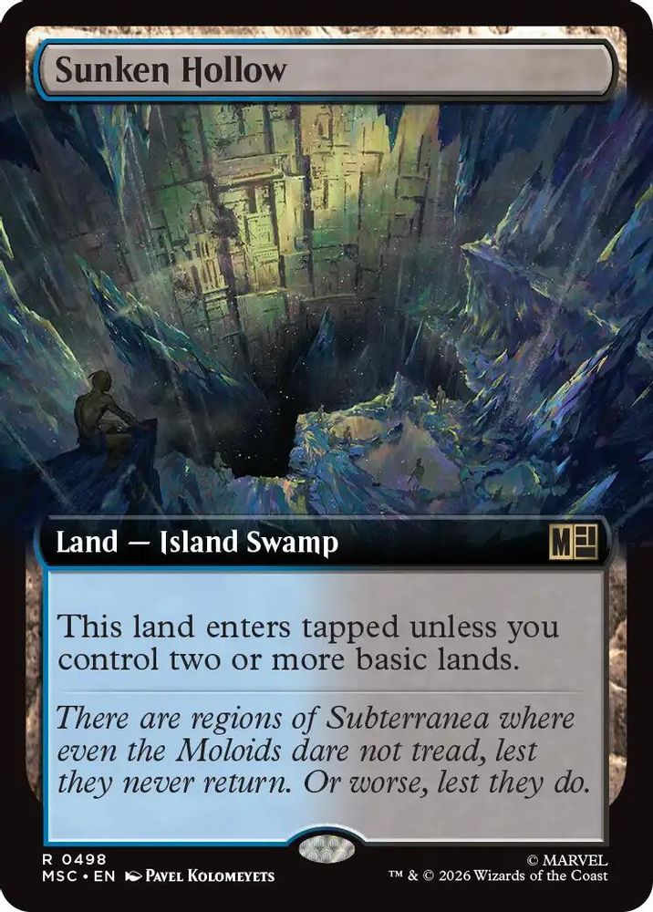 Sunken Hollow (Extended Art) #498 - RARE MSC -  Commander: Marvel Super Heroes