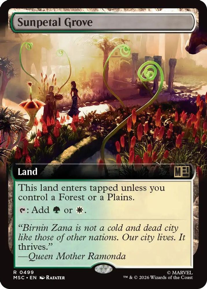 [FOIL] Sunpetal Grove (Extended Art) #499 - RARE MSC -  Commander: Marvel Super Heroes