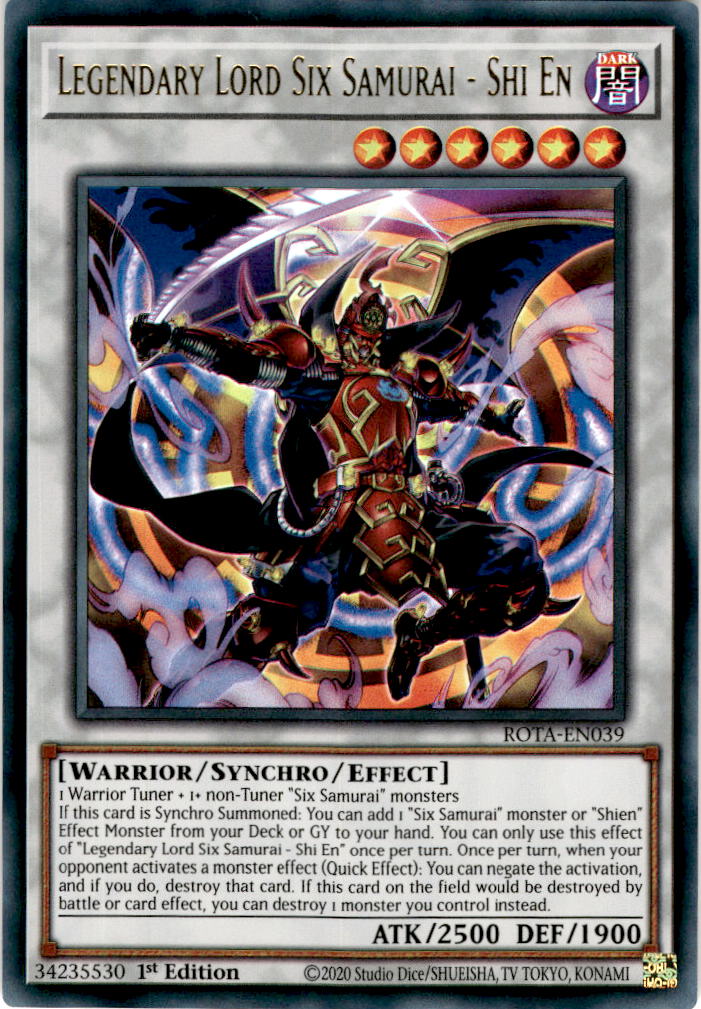 Legendary Lord Six Samurai - Shi En - ROTA-EN039 - Ultra Rare 1st Edition