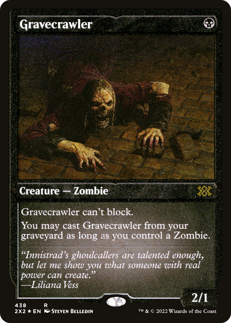 [ EF ] [FOIL] Gravecrawler (Foil Etched) #438 - RARE 2X2 - Double Masters 2022