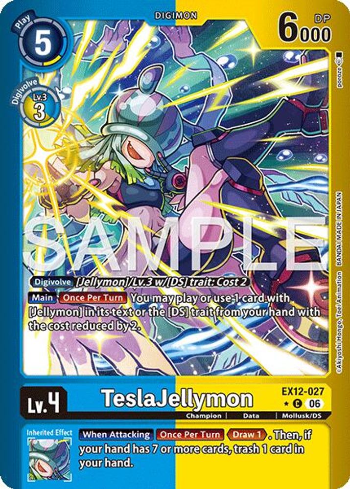 TeslaJellymon (Limited Foil) (EX12-027) C★ - Digimon Digital World Shambala