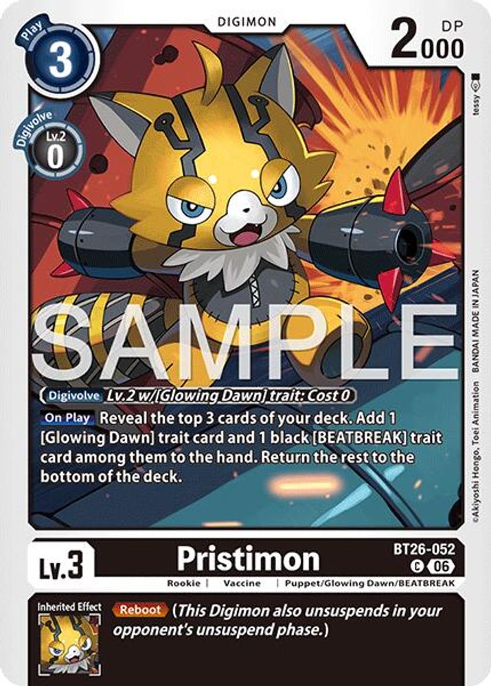 PLAYSET 4x Pristimon -  (BT26-052) Common - Digimon Timeless Bonds