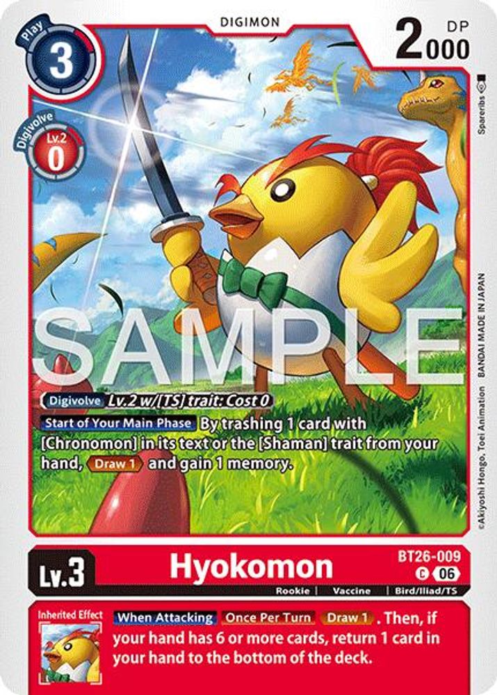 PLAYSET 4x Hyokomon -  (BT26-009) Common - Digimon Timeless Bonds
