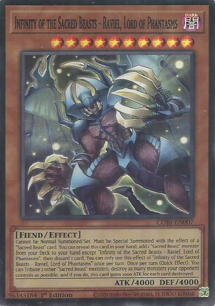 Infinity of the Sacred Beasts - Raviel, Lord of Phantasms - (CORI-EN007) - Super Rare 1st Edition