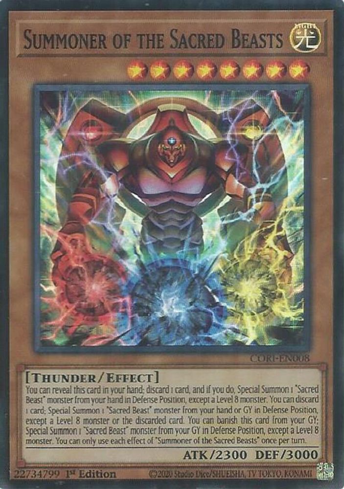 Summoner of the Sacred Beasts - (CORI-EN008) - Super Rare 1st Edition