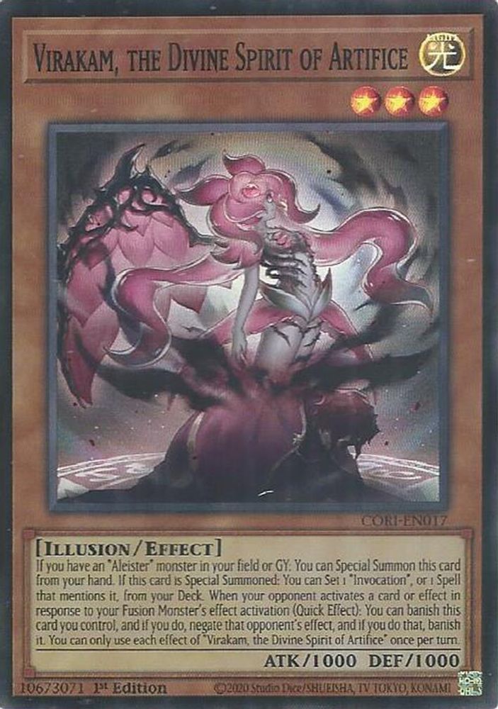Virakam, the Divine Spirit of Artifice - (CORI-EN017) - Super Rare 1st Edition