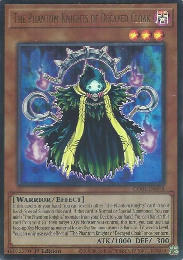 The Phantom Knights of Decayed Cloak - (CORI-EN018) - Ultra Rare 1st Edition