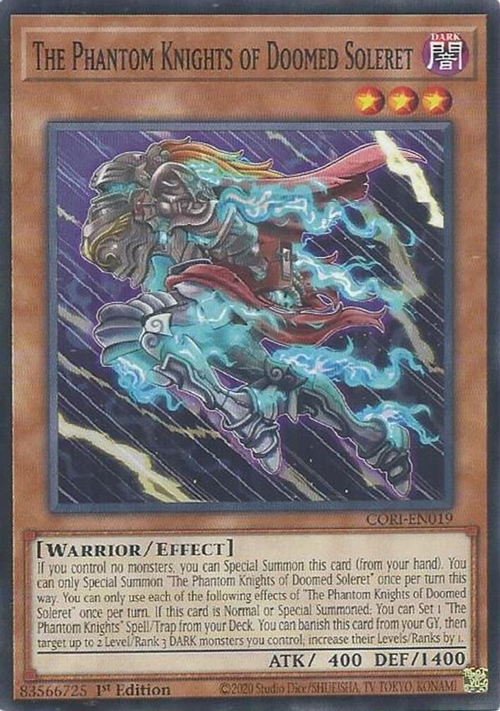 PLAYSET (3) 3x The Phantom Knights of Doomed Soleret - (CORI-EN019) - Common / Short Print 1st Edition