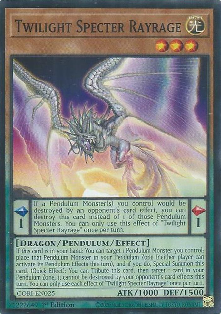 PLAYSET (3) 3x Twilight Specter Rayrage - (CORI-EN025) - Common / Short Print 1st Edition