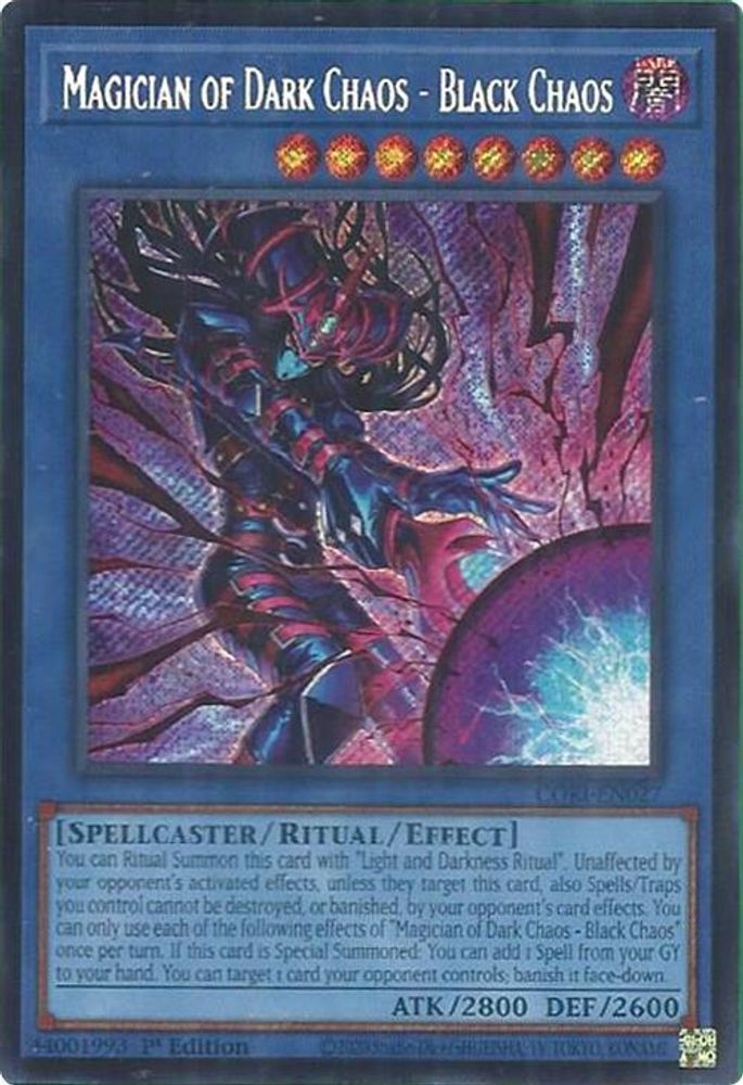 Magician of Dark Chaos - Black Chaos (Secret Rare) - (CORI-EN027) - Secret Rare 1st Edition
