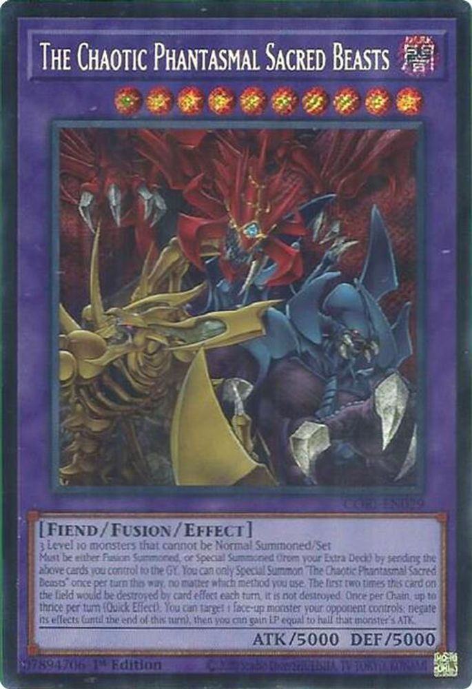 The Chaotic Phantasmal Sacred Beasts - (CORI-EN029) - Secret Rare 1st Edition
