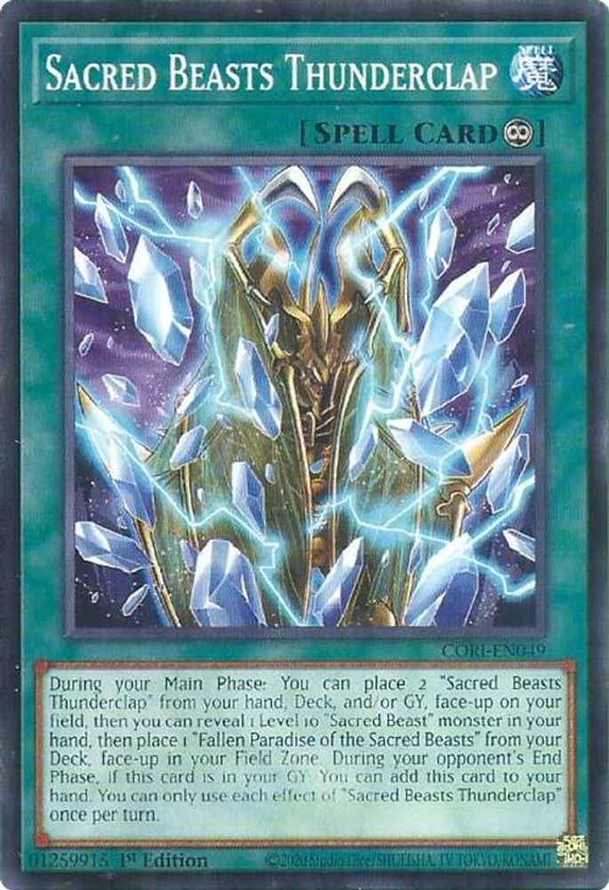 PLAYSET (3) 3x Sacred Beasts Thunderclap - (CORI-EN049) - Common / Short Print 1st Edition