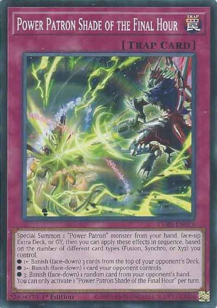 PLAYSET (3) 3x Power Patron Shade of the Final Hour - (CORI-EN071) - Common / Short Print 1st Edition