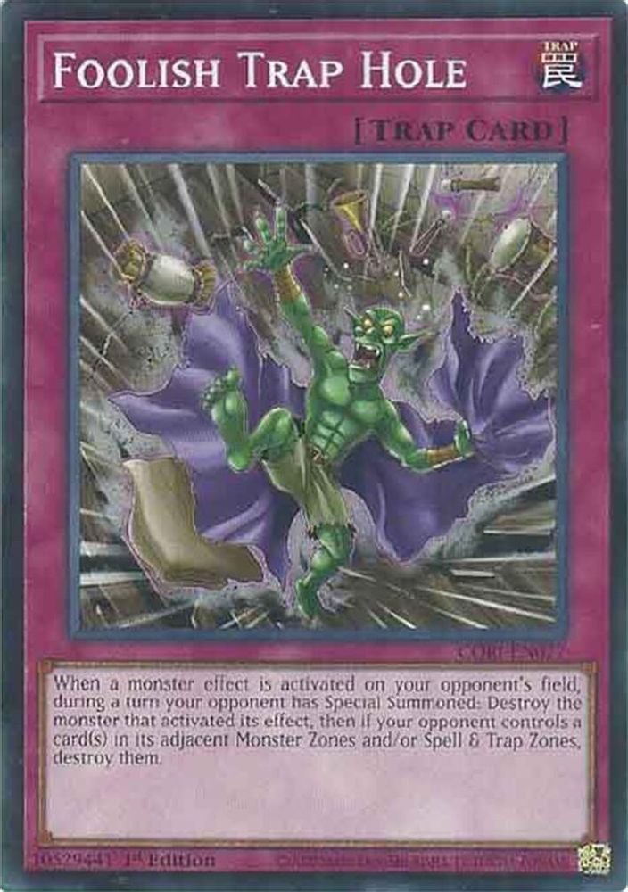 PLAYSET (3) 3x Foolish Trap Hole - (CORI-EN077) - Common / Short Print 1st Edition