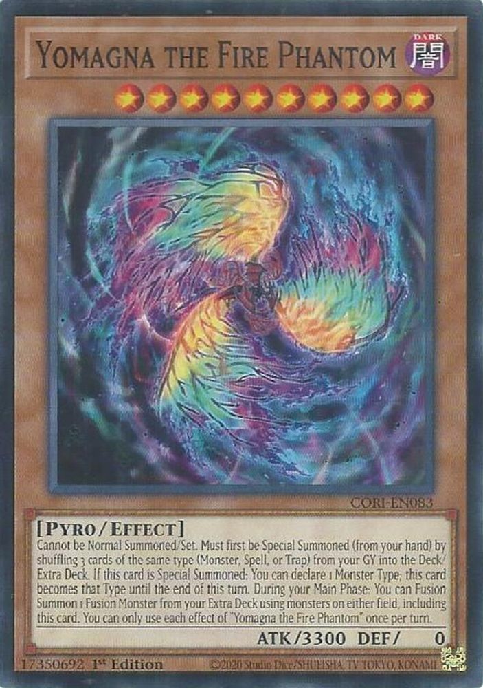 PLAYSET (3) 3x Yomagna the Fire Phantom - (CORI-EN083) - Common / Short Print 1st Edition