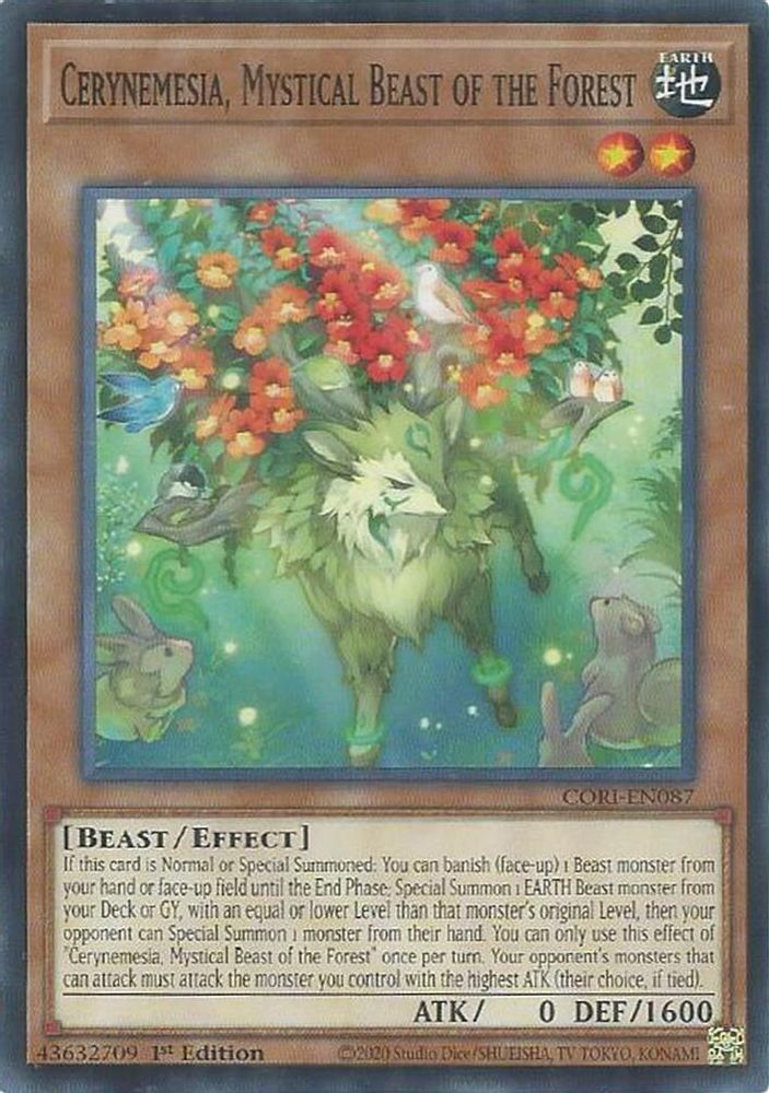 PLAYSET (3) 3x Cerynemesia, Mystical Beast of the Forest - (CORI-EN087) - Common / Short Print 1st Edition