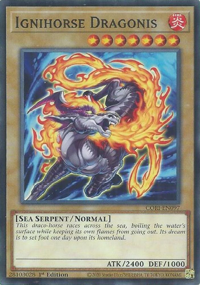 PLAYSET (3) 3x Ignihorse Dragonis - (CORI-EN097) - Common / Short Print 1st Edition