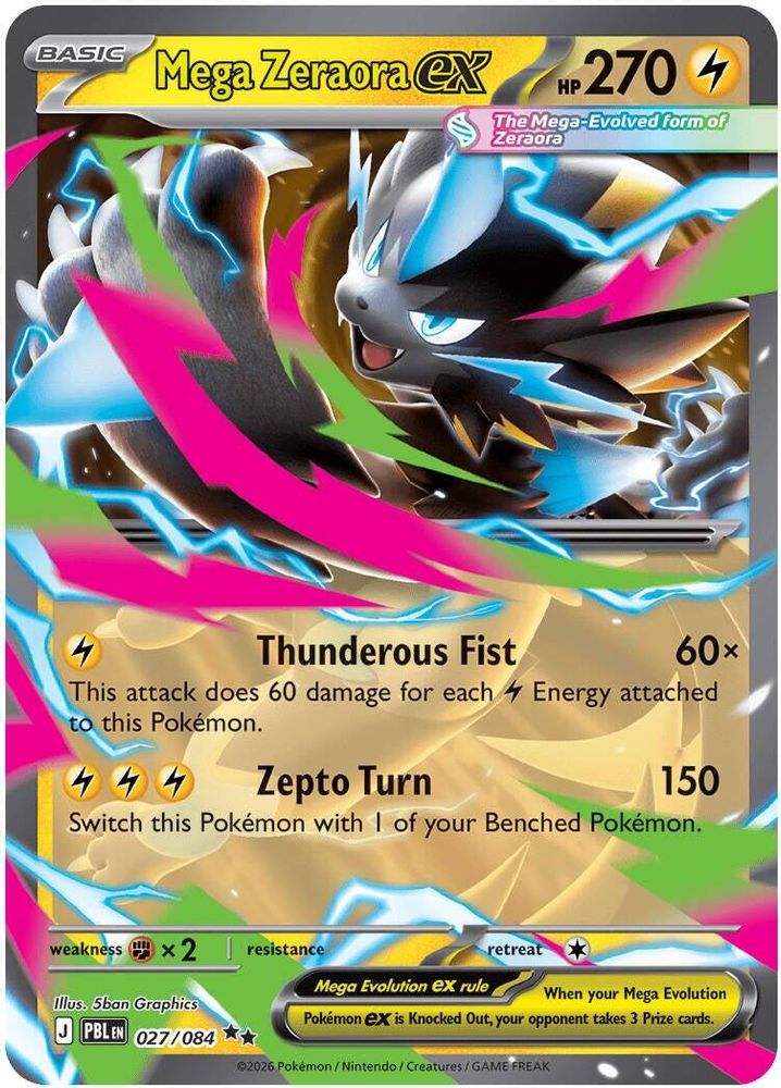Mega Zeraora ex - [  027/084 ] -  Double Rare - Pokemon ME05 Pitch Black