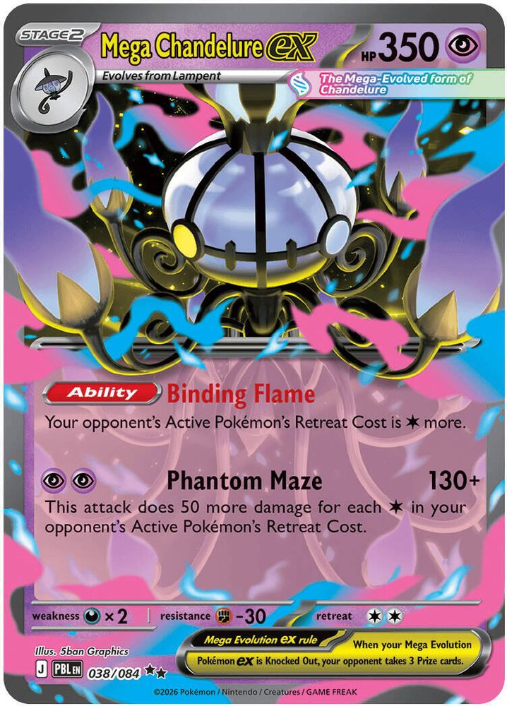 Mega Chandelure ex - [  038/084 ] -  Double Rare - Pokemon ME05 Pitch Black