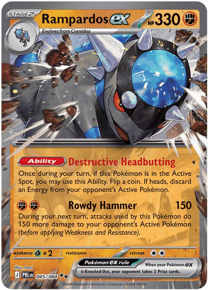 Rampardos ex - [  045/084 ] -  Double Rare - Pokemon ME05 Pitch Black
