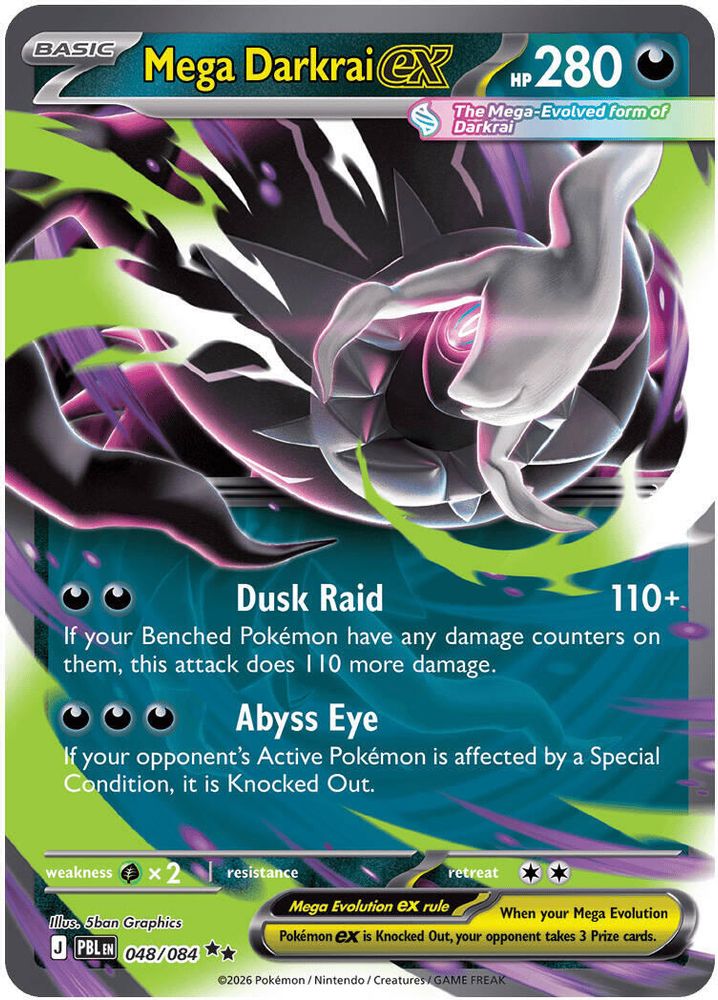 Mega Darkrai ex - [  048/084 ] -  Double Rare - Pokemon ME05 Pitch Black