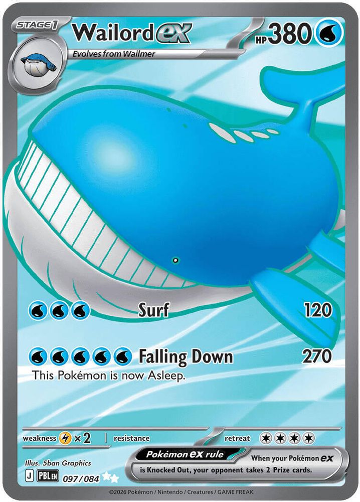 Wailord ex - [  097/084 ] -  Ultra Rare - Pokemon ME05 Pitch Black