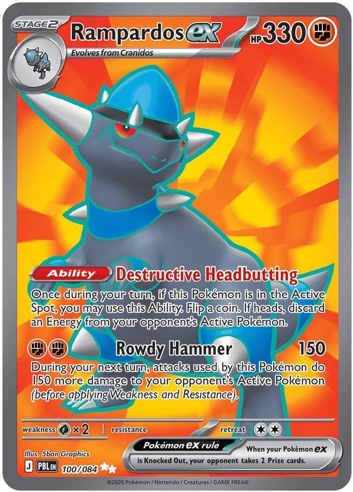 Rampardos ex - [  100/084 ] -  Ultra Rare - Pokemon ME05 Pitch Black