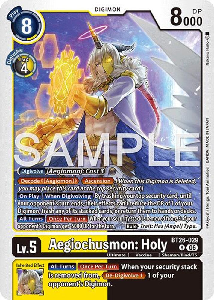 Aegiochusmon: Holy (BT26-029) Rare - Digimon Timeless Bonds