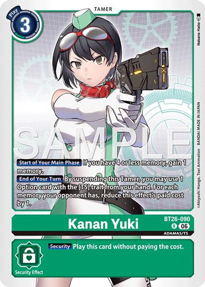 Kanan Yuki (BT26-090) Rare - Digimon Timeless Bonds